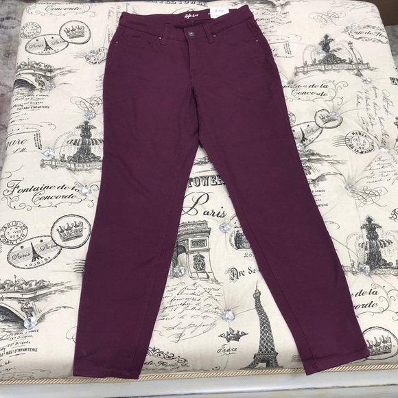 Style & Co Women's Curvy Fit Skinny Fashion Jeans Yellow Size 12